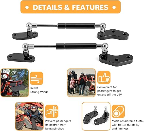 Vista 2 de WeiSen Juego de 4 abridores de puerta X3, amortiguadores de puerta trasera delantera compatibles con Can Am Maverick X3 y Maverick X3 Max 2017-2025