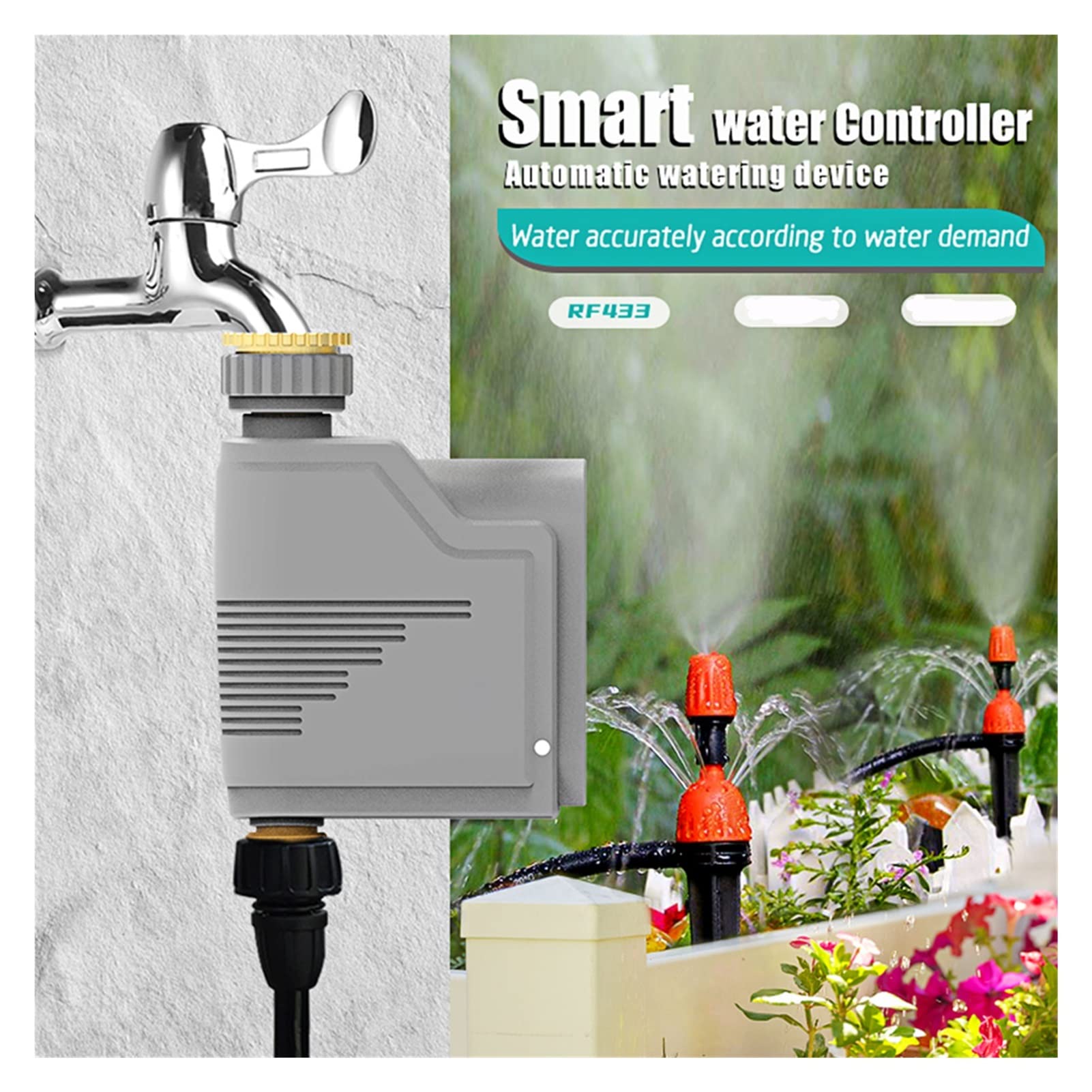 Valvola wireless Valvola di irrigazione Timer PROGRAMMABILE Rubinetto del tubo flessibile dell'acqua Smart Sprinkler Timer con flussometro ad acqua Hub