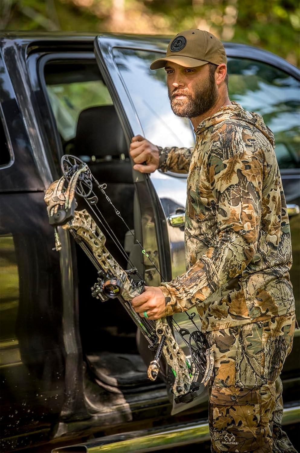 Realtree Men's Ultra-Soft Camo Hoodie Shirt Long Sleeve Lightweight for Fishing, Running, Hiking, or Camping