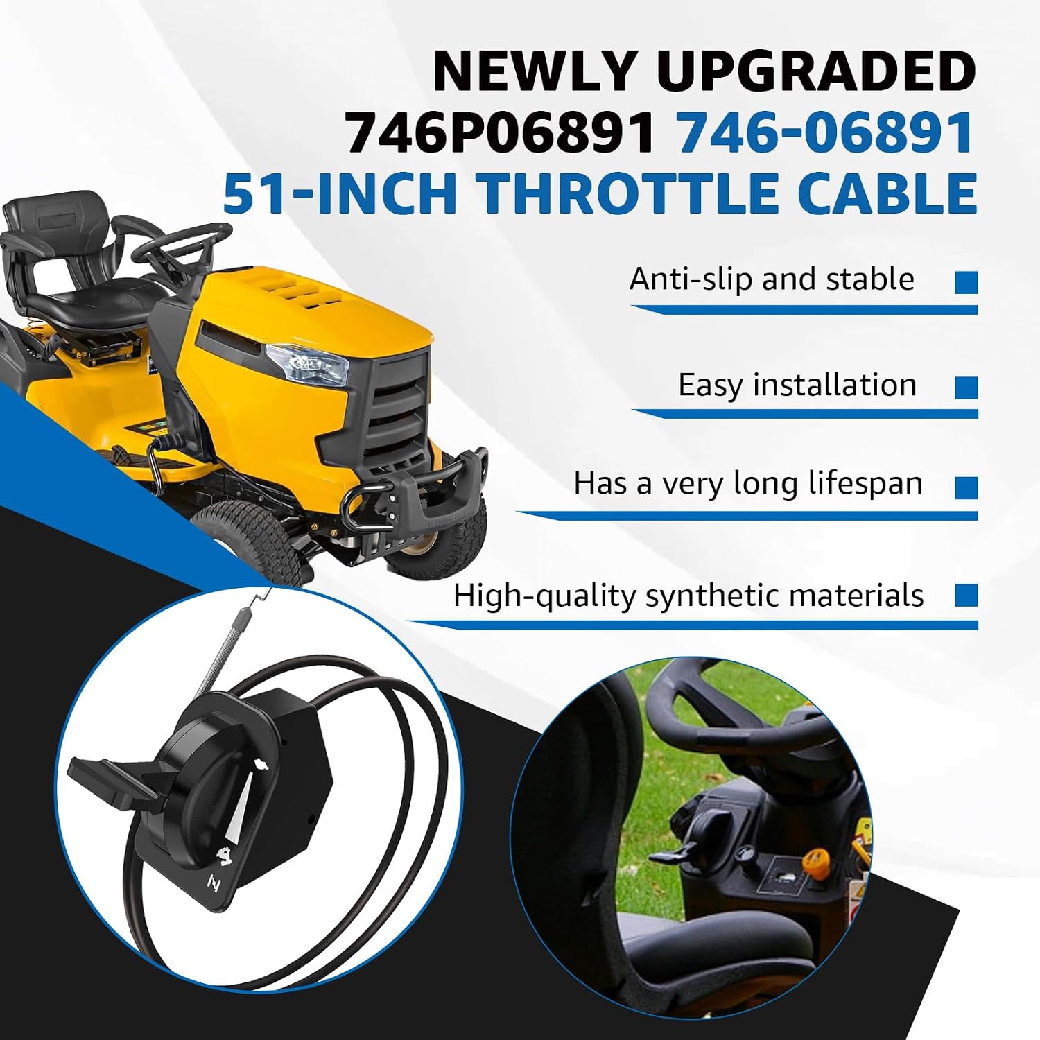 746P06891 746-06891 51" Throttle Cable for CUB Cadet ZT1