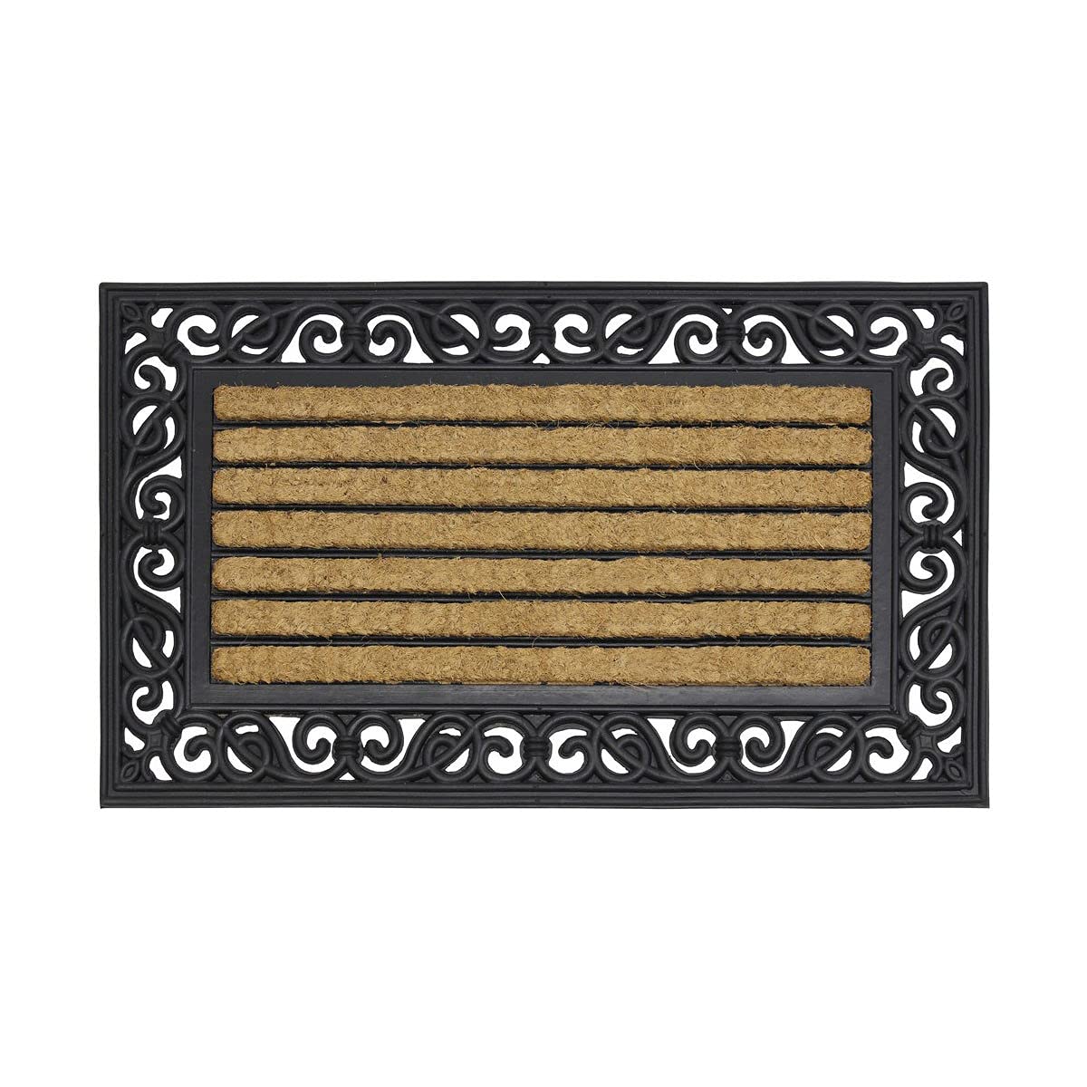 Trendi® Karina Heavy Duty Rubber Coir Door Mat/Brown/ 45x75 cm/Outdoor Door Mat/Non-Slip/Safety Mat (Rectangular)
