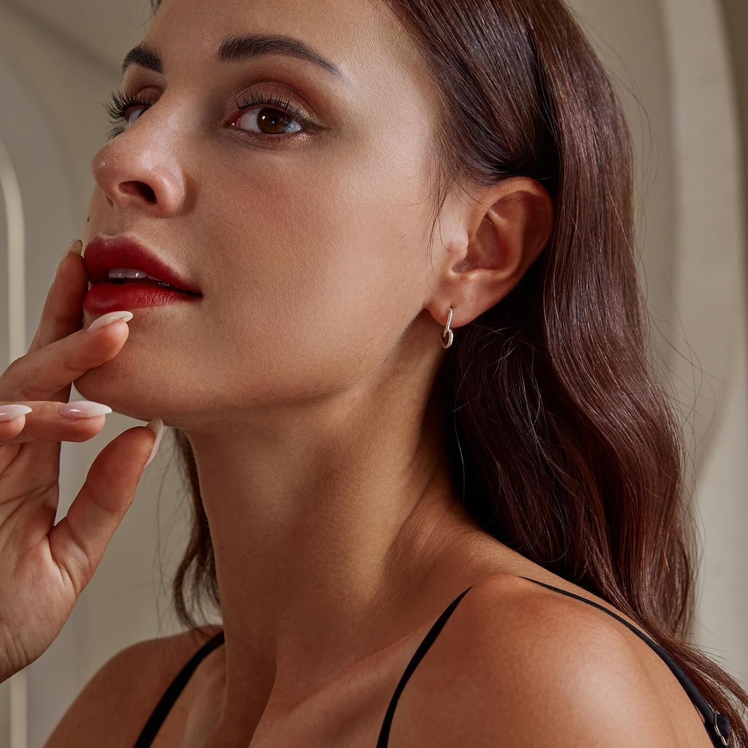 Minimalist Heart Hoop Earrings for Women Cute Hoop Earrings Dainty Hearts Jewerly - Image 4