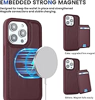 Vista 27 de Havaya Funda para iPhone 13 Pro Max y iPhone 12 Pro Max, cartera compatible con magsaf 2 en 1, desmontable magnética con tarjetero y ranura trasera