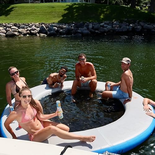 Miniatura 9 de Cojín inflable del lago, muelle flotante de la balsa del lago flotante del agua de la estera flotante para el pontón