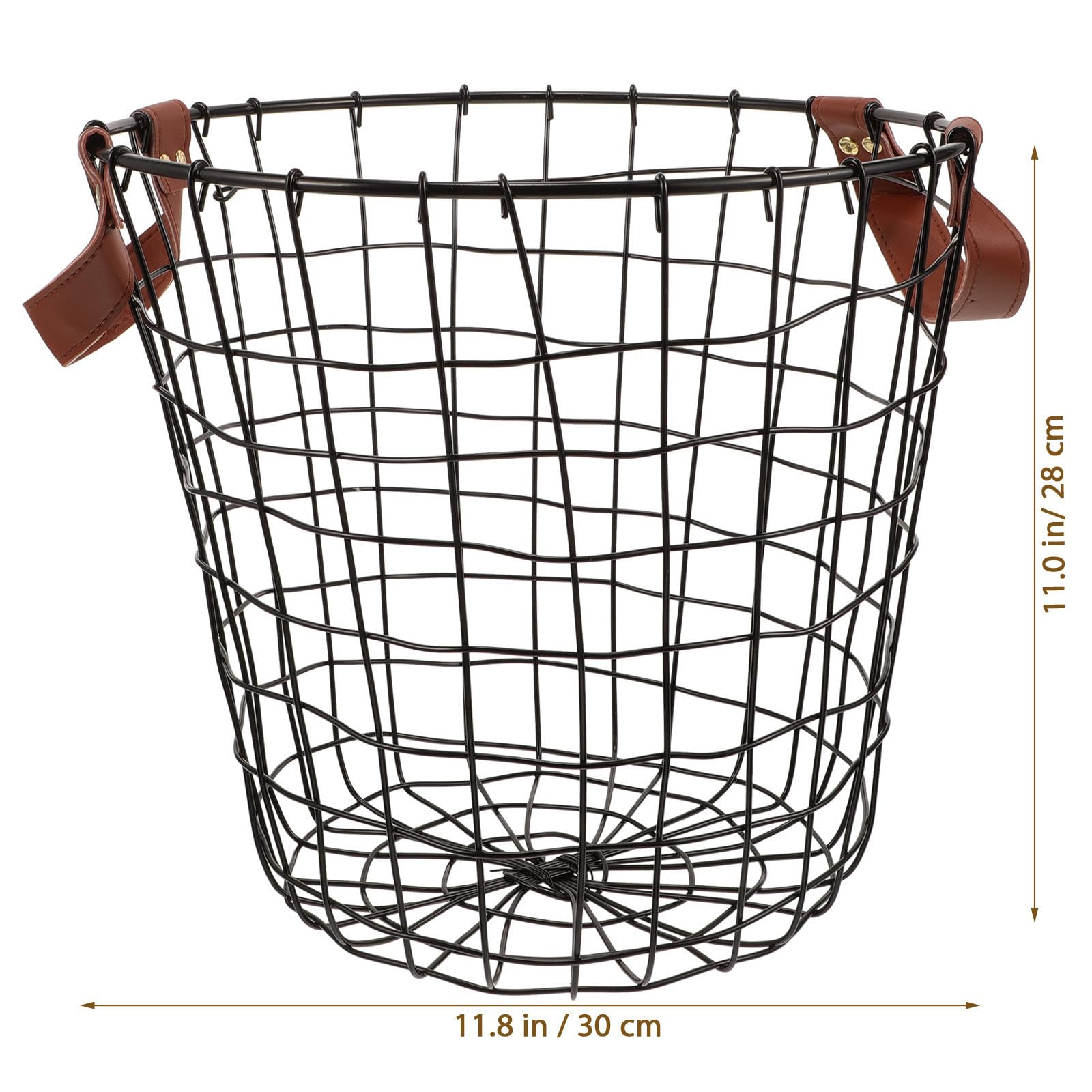 Totority Cesta de Almacenamiento de Hierro Negro Gran Capacidad, Mango Portátil Bordes Afilados, Adecuado para Guardar Leña y Organizar Juguetes o Artículos Varios