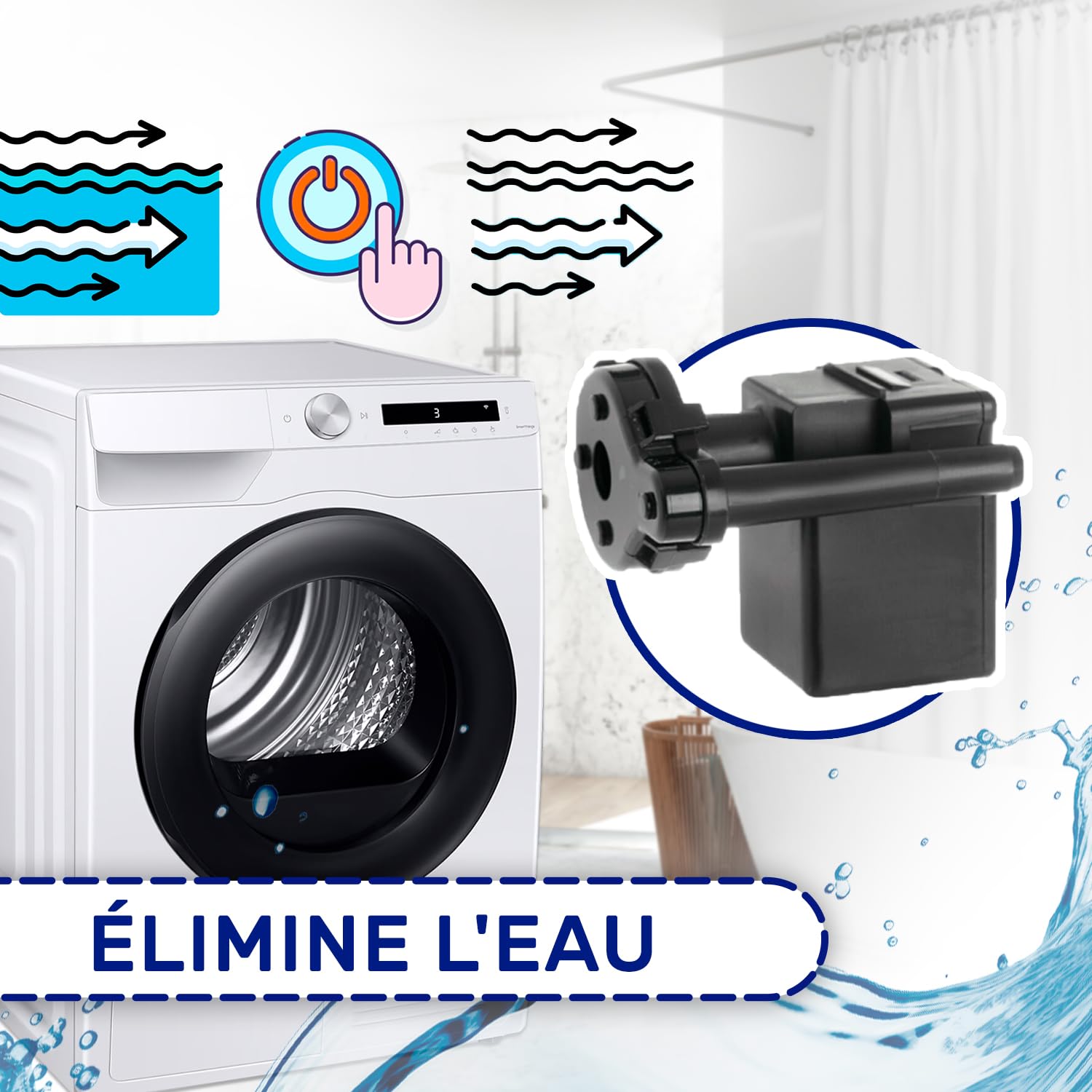 Pompe D'évacuation des Condensats pour Seche Linge 220V-240V 13W avec le Code Original 2962510300 2962510600 pour Beko pour Arcelik B13-6C pour HANYU - Garantie de 10 Ans - MONTERAL