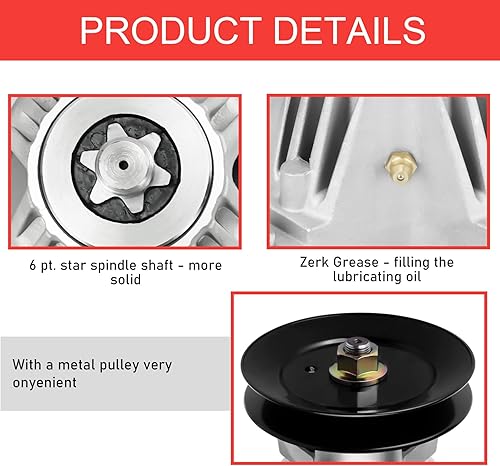 Miniatura 6 de Kit de reconstrucción de cubierta de cortacésped para MTD Cub Cadet de 46 pulgadas, incluye 2 husillos 918-06977 918-06977A, 2 cuchillas 742-04244