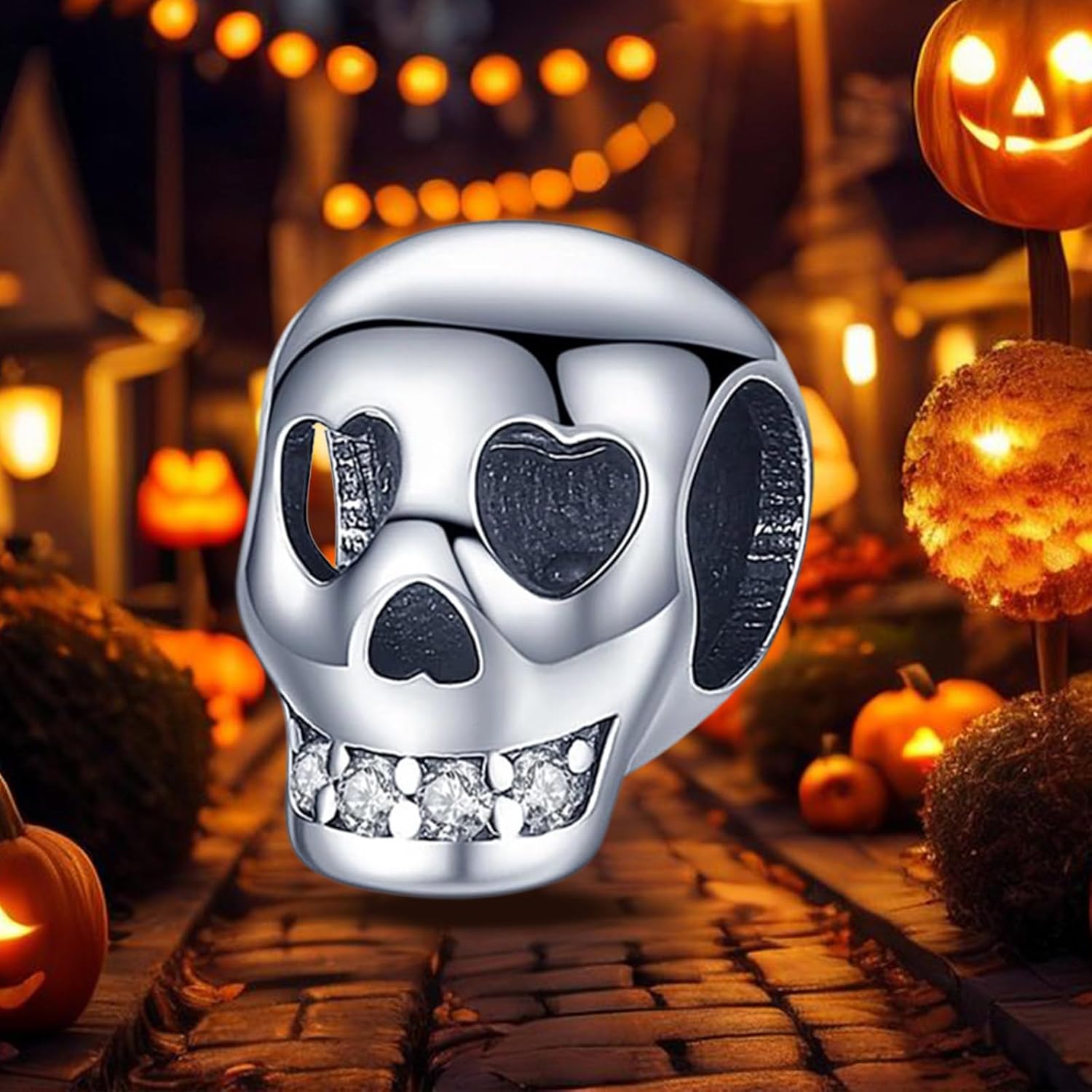 Skull Charm 925 Sterling Silver Charms for Women Bracelet Holiday Halloween Birthday Gifts Diy Charm Jewelry For Friends - Image 2