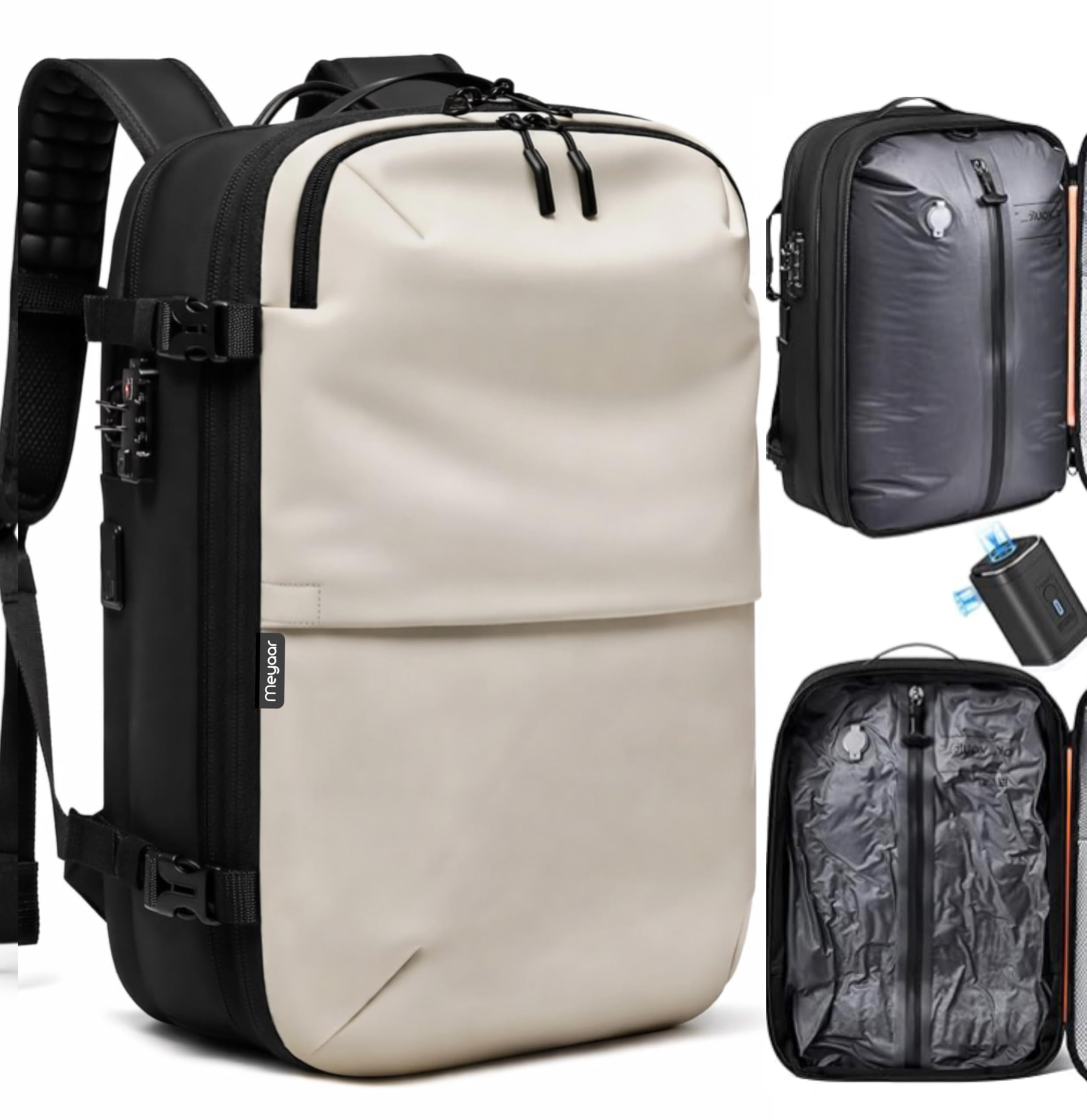 Meyaar M101 60L Vacuum Compression Travel Backpack with Air Pump — Amazon image 2
