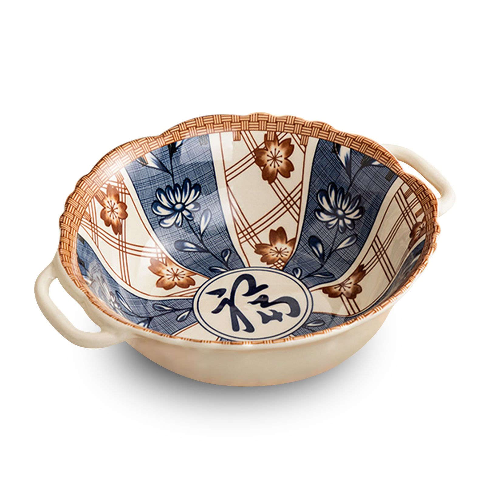 Vaisselle Bol à soupe ramen en céramique, tasse à soupe, bol en céramique, bol à ramen en céramique, grands bols pho, bol à soupe allant au micro-ondes, bol de nouilles Udon-Fu-23x20x7cm,800ml(Couleur