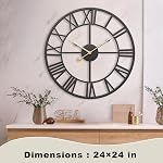 Wall Clocks for Home Decor, Large Wall Clock Oversized with Roman Numeral Style,European Industrial Vintage Rustic Metal Wall Clock for Home, Living Room, Kitchen,Office Decoration