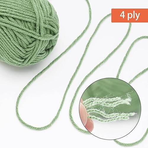 Miniatura 3 de NICEEC Hilo suave de colores surtidos de 6 x 1.76 onzas, hilo de bombones para tejido de ganchillo, hilo acrílico de 4 capas para iniciación de
