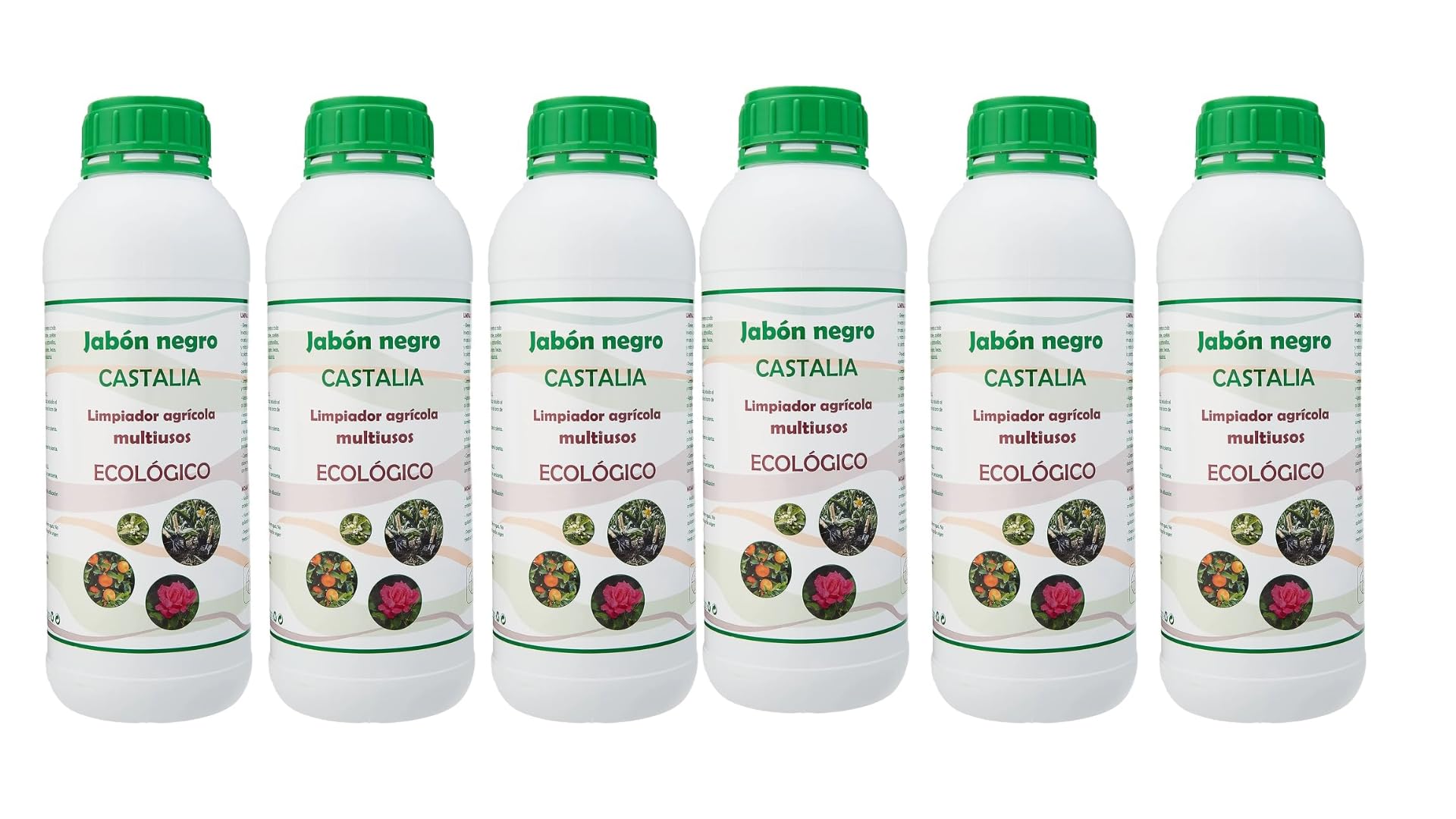 PACK 6 unidades: Jabón Negro Ecológico 1L Fertilizante e Insecticida de Alta Eficacia contra Mosca Blanca, Araña Roja... Jabón Potásico