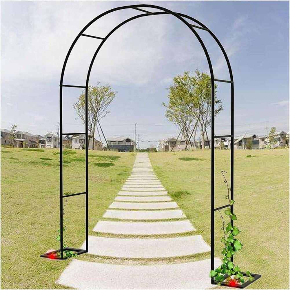 Outdoor Metal Garden Arch Heavy Duty Rose Arbor Climbing Plants Support Archway Large Wedding Arches 140Cm 180Cm 240Cm 120Cm Wide,White,W3M*H2.2M