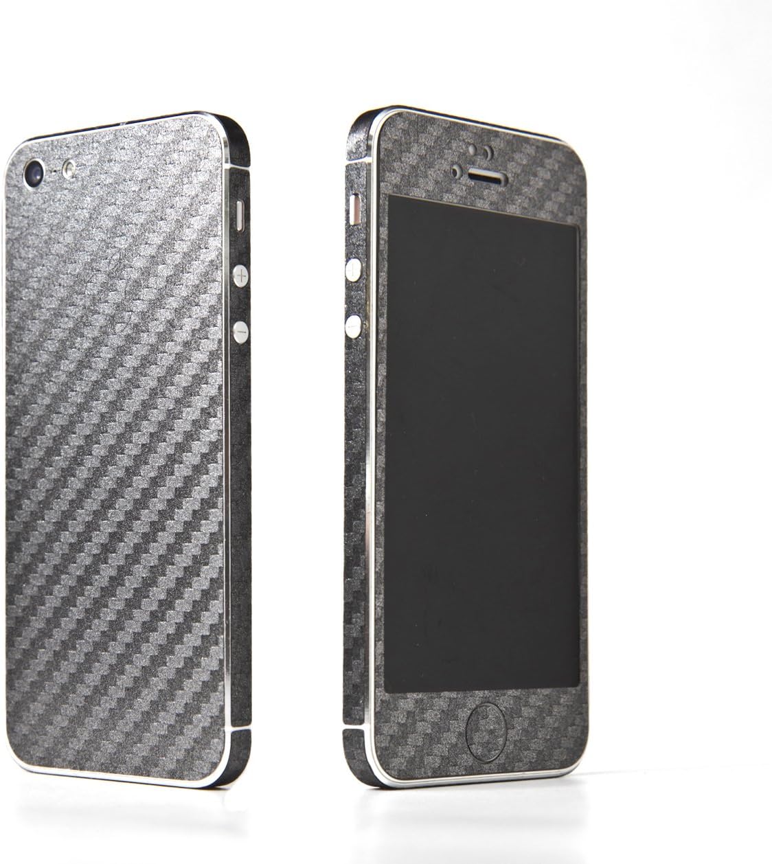 CASENCOVER Vinyl Skin with Screen Protector for iPhone 5/5s - Graphite Carbon