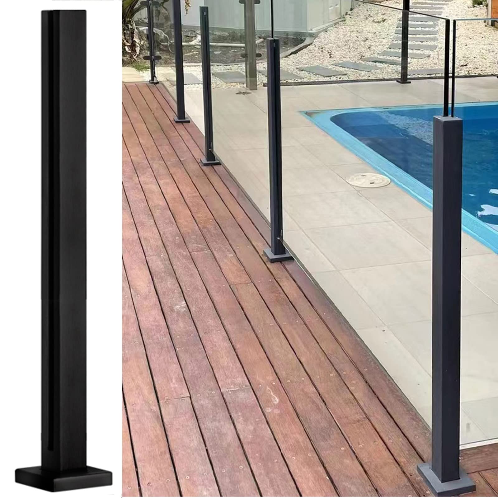 Connecteur de poteau de balustre 10-12mm kit coupe-vent pour angle de clôture de piscine