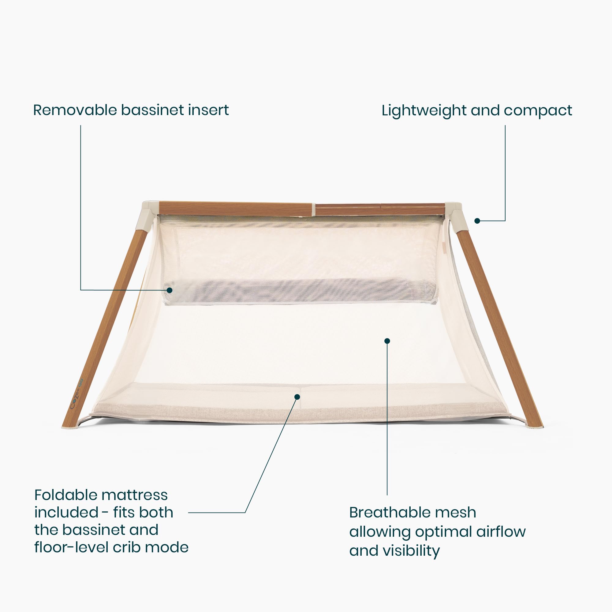 Cocoon Crib Sheets & CoZee Go 3-in-1 Noyer & Crème
