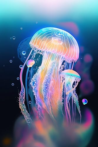 Kits de pintura de diamantes 5D para adultos y niños, taladro completo, medusas coloridas, gema de cristal, pintura artística perfecta para