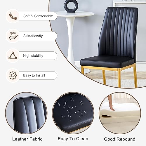 Miniatura 8 de Juego de mesa de comedor de mármol para 6, 7 piezas, juego de mesa de comedor rectangular moderna de 63 pulgadas para 6, juego de comedor de 6 Mesa