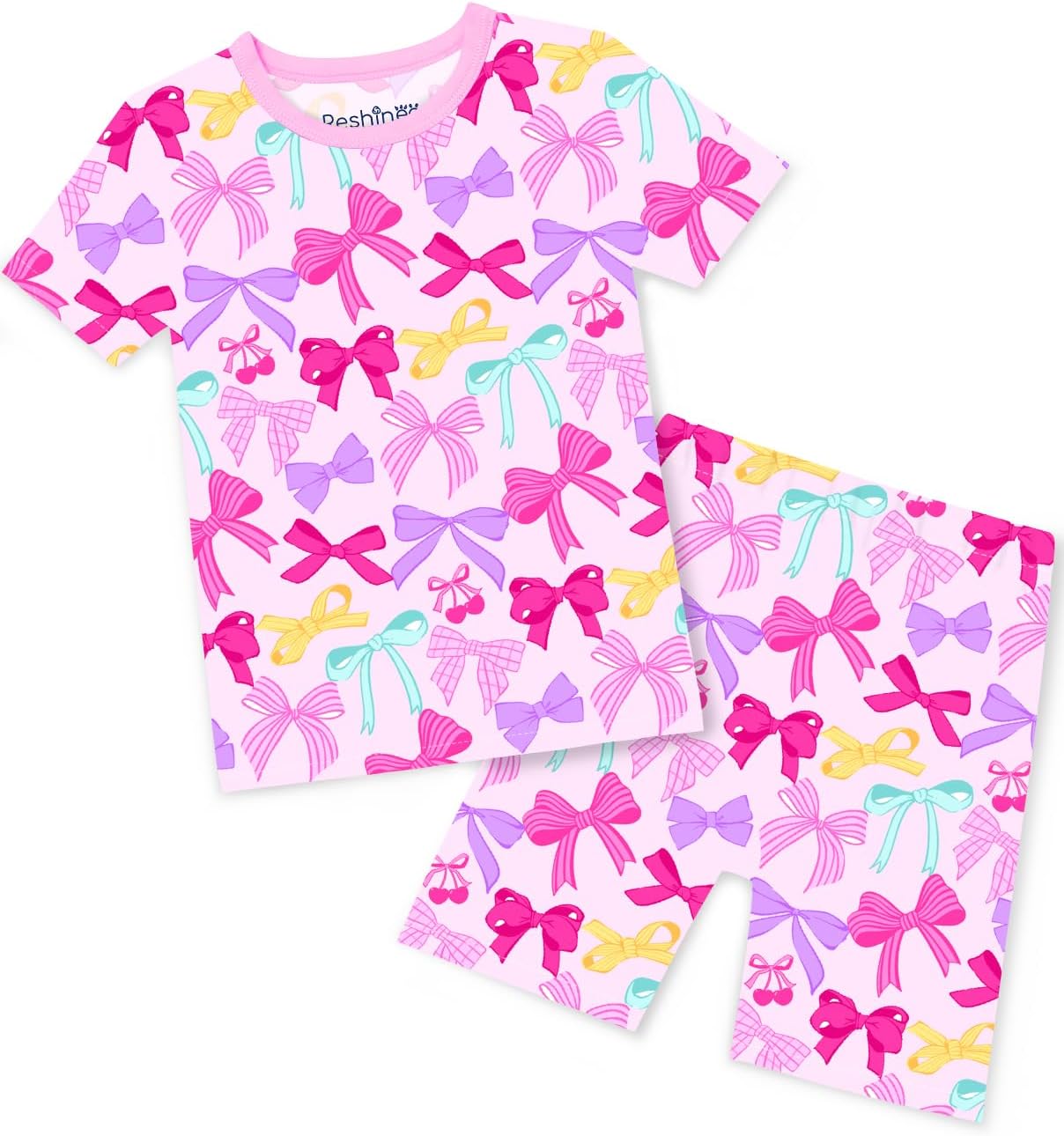 babee Reshinee Bamboo Viscose Toddler Unicorn Mermaid Girls Kids Pajamas Short Sleeve Summer Cool Snug fit Pjs 12M-8Y 2pcs