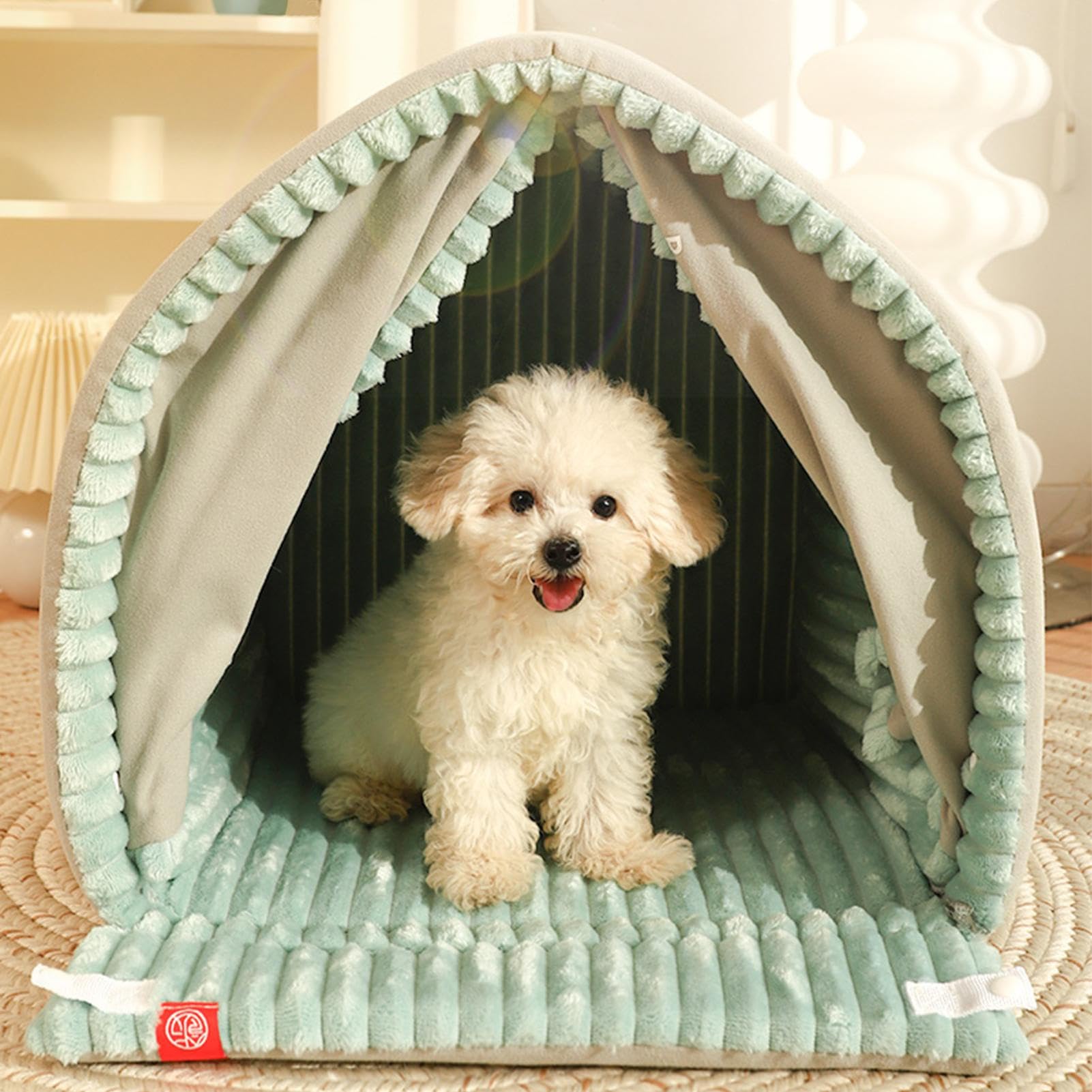 Tienda Interior para Perros - Casa de Cachorros de Invierno cálida | Cama Cerrada para Gatos, Perrera de Cuatro Estaciones VOR Mascotas con Materiales hipoalergénicos | de Descanso con Puerta pa