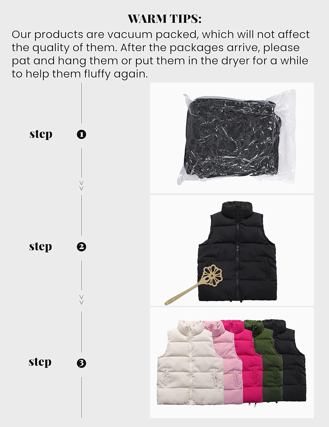 Athlisan Womens Zip Up Puffer Vest Stand Collar Sleeveless Padded Jacket Coat - Image 7