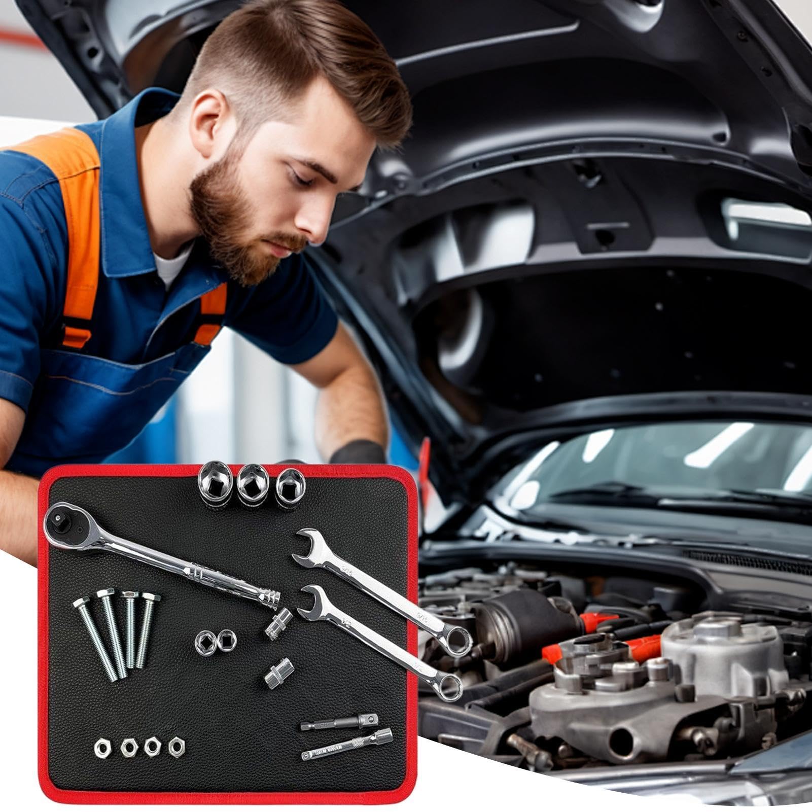 Tappetino Magnetico Per Utensili Organizzatore per Viti e Bulloni | Portapezzi Magnetico Pesante per Garage Officina Riparazione Auto Manutenzione Casa Elettronica Cantiere Lavorazione Metalli