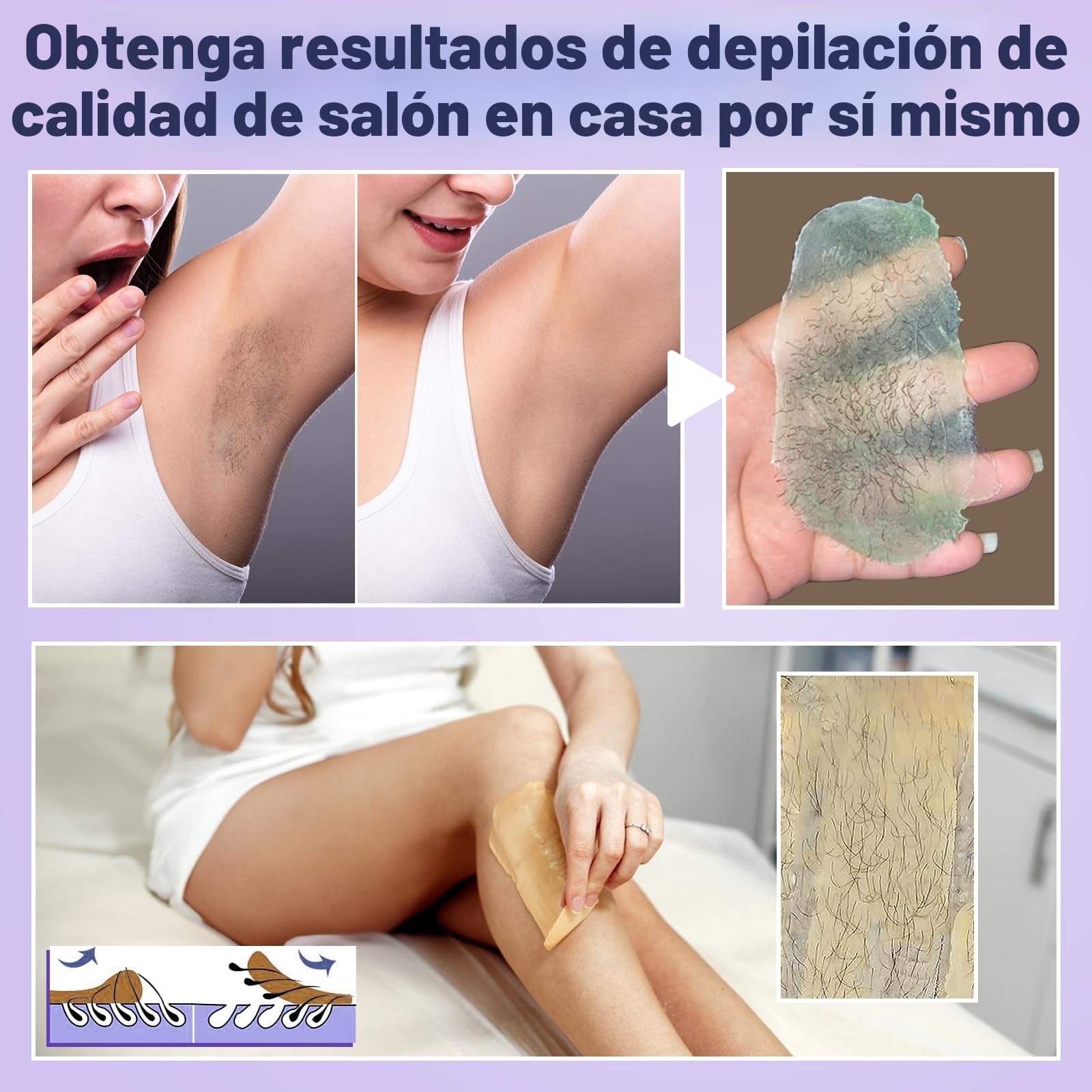 Calentador de Cera Depilatoria Facial - maquina cera caliente depilacion con LCD Temperature para Depilación en Casa para Todo Tipo de Cabello,Cejas, Faciales, Bikini para mujer y Hombre