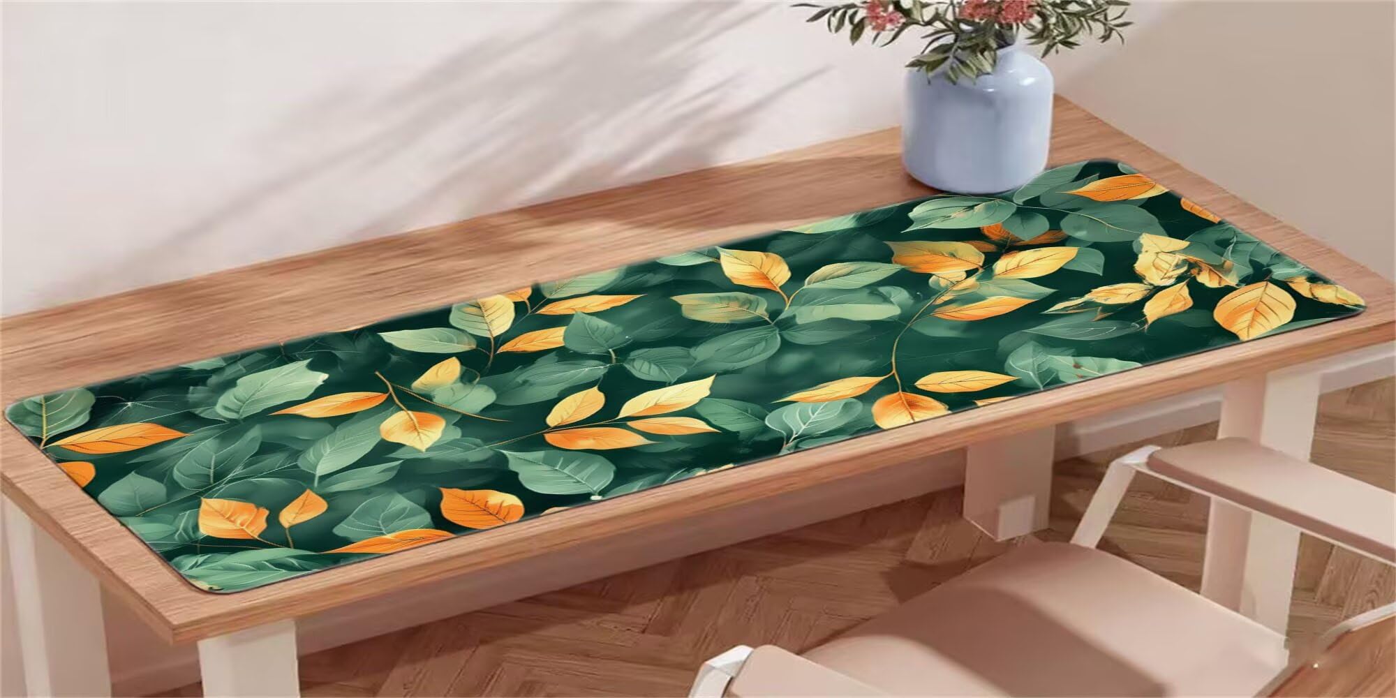 Podkładka pod mysz, podkładka pod mysz do gier XXL 1000x500, liście rośliny podkładka pod mysz podkładka pod mysz, zszyte krawędzie antypoślizgowa gumowa podstawa, akcesoria do biura domowego I-362