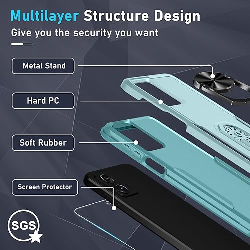 Miniatura 4 de Janmitta Funda compatible con Moto G 5G 2023 con protector de pantalla, resistente a prueba de golpes, funda protectora de cuerpo completo integrado