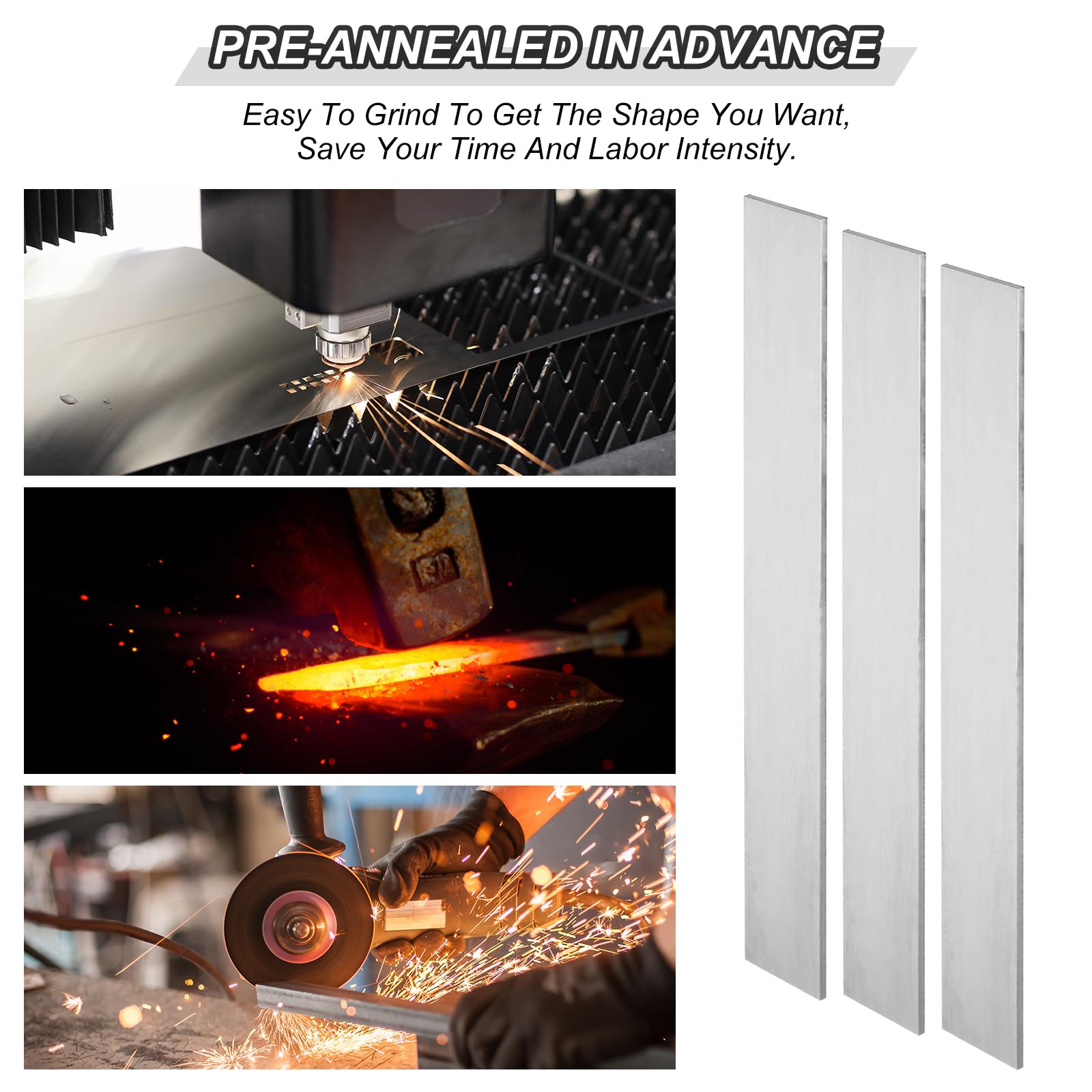 PATIKIL 1084 Acciaio per Coltello 12" x 1 1/2" x 1/8" Piatto Barra