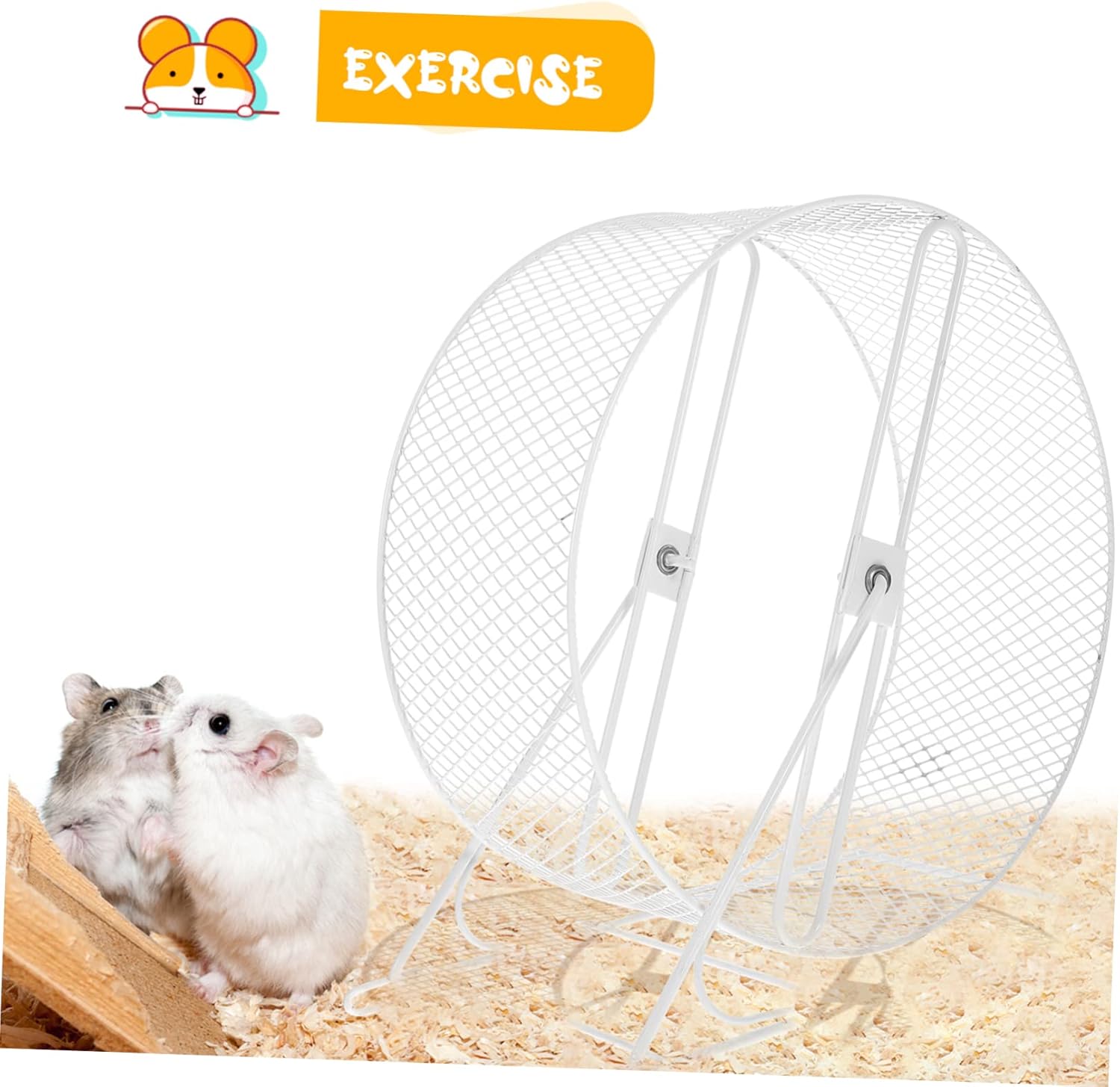 Pet Exercise Toy Silent Hamster Wheel Rat Wheel Iron for Squirrel Hedgehog White 26 Size