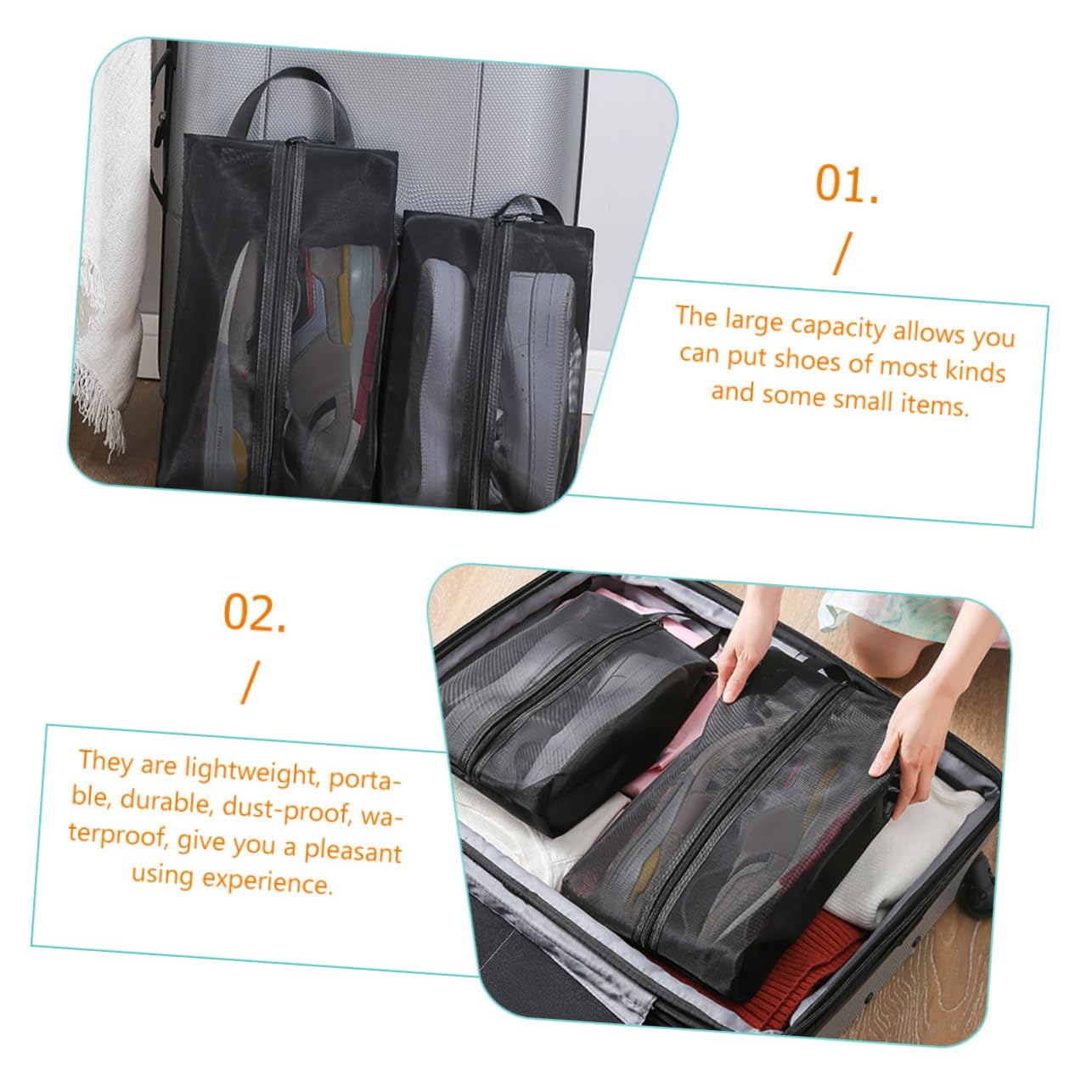 LIFKOME 6pezzi Borse Portascarpe Traspirante Per e Organizzazione Scarpe Per Separare Scarpe e Abbigliamento Valigia