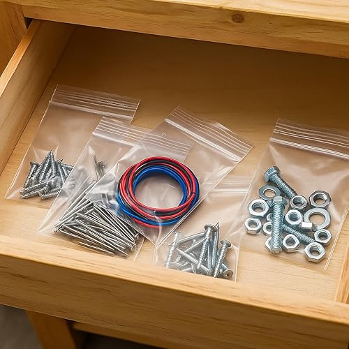 Miniatura 9 de 888 Display USA - 200 bolsas de plástico transparente de 3 x 5 pulgadas, con cierre de cremallera y cierre resellable, 200 bolsas de polietileno con