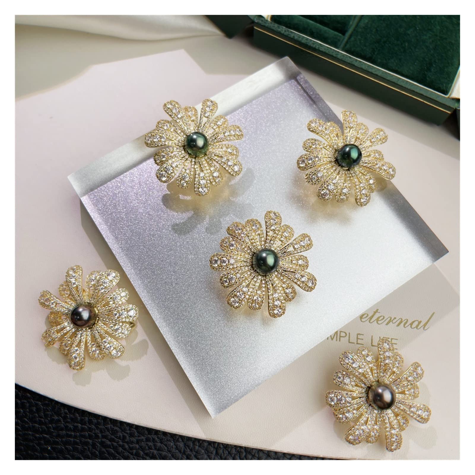 WXKAGF Broszka z naturalnej wody morskiej z perłami tahitańskimi dla pań okrągła perła 7-8 mm odpowiednia na każdą okazję broszka