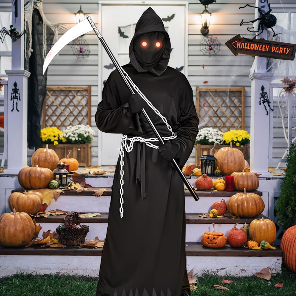 Kostium dla dzieci, 7 sztuk, kostium na Halloween, kostium dziecięcy z maską, okularami, rękawiczkami, paskiem, na Halloween, Cosplay, karnawał