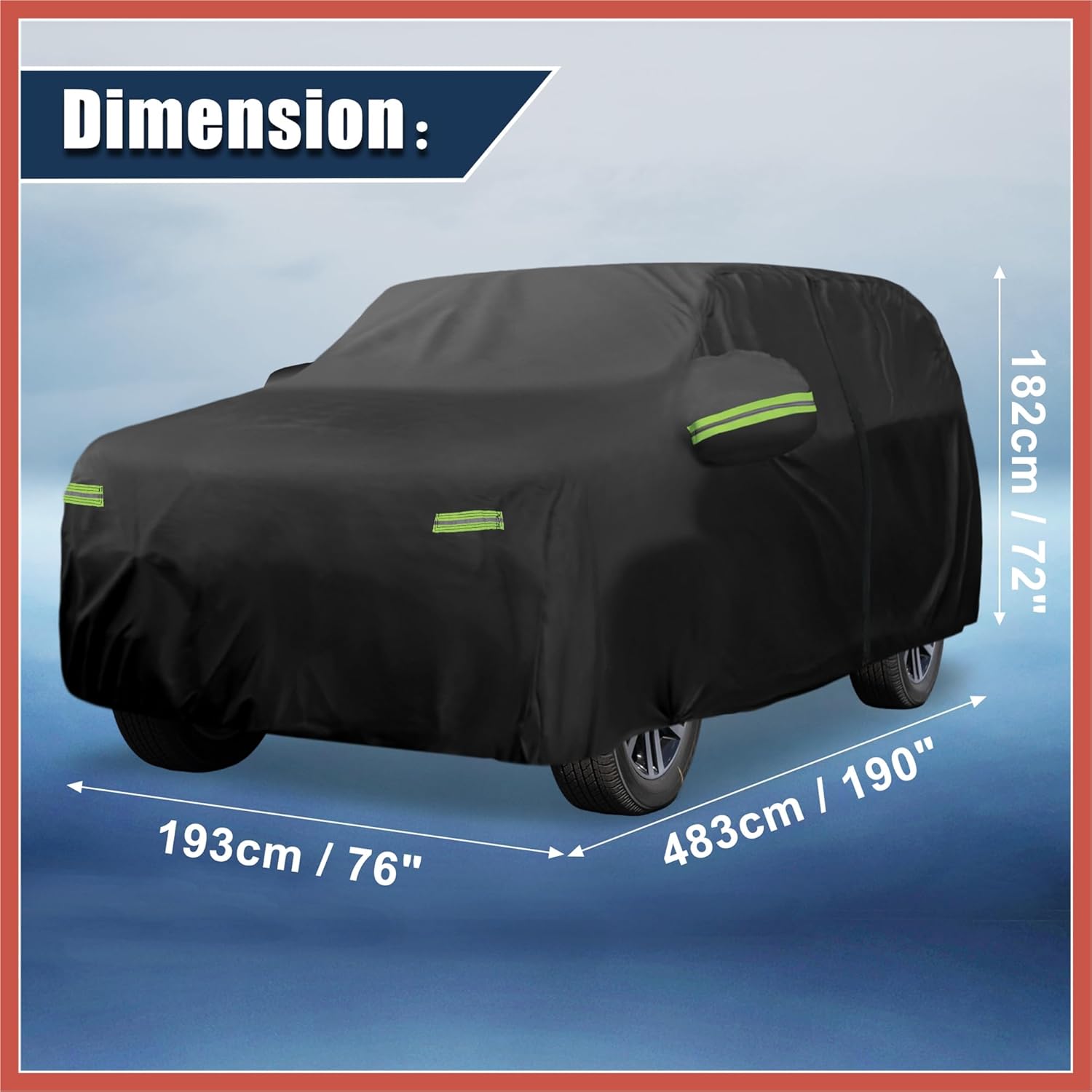 ACROPIX Waterproof Car Cover for Toyota 4Runner 2002-2023 210D Oxford Cloth Outdoor Full Car Cover All Weather Windproof Sun Rain Protection with Door Zipper Car Parts