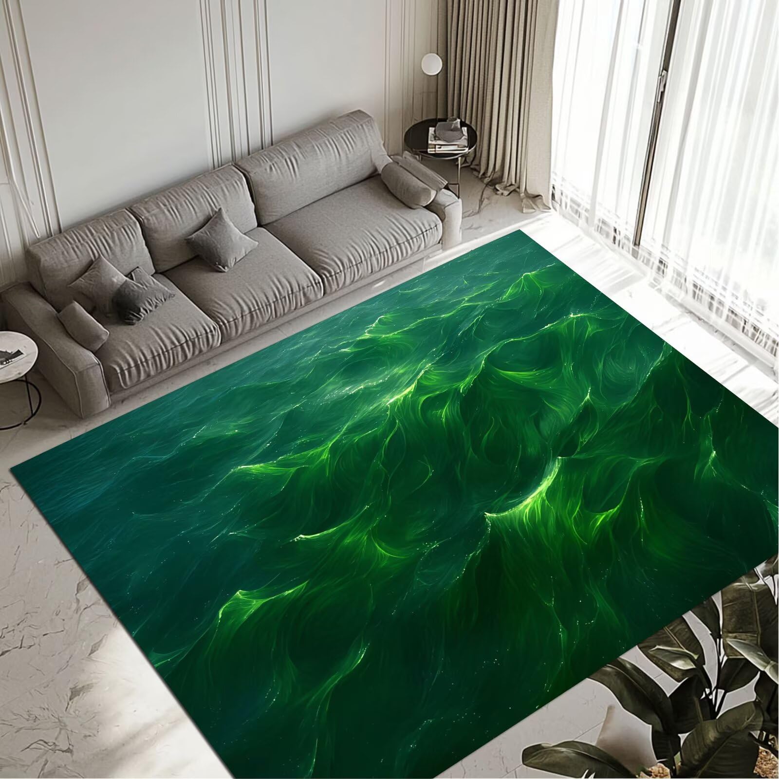 Tapis Green de salon et chambre adulte en taille 80x150cm lavable