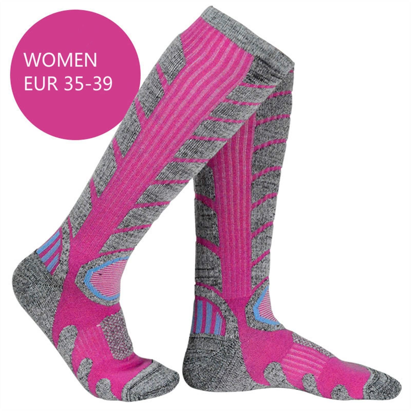 Calze da Sci Unisex Calze Sportive Outdoor Tenere Calzini di snowking in Lana più Calzini in Lana più Calzini Autunno e Inverno (Color : L)