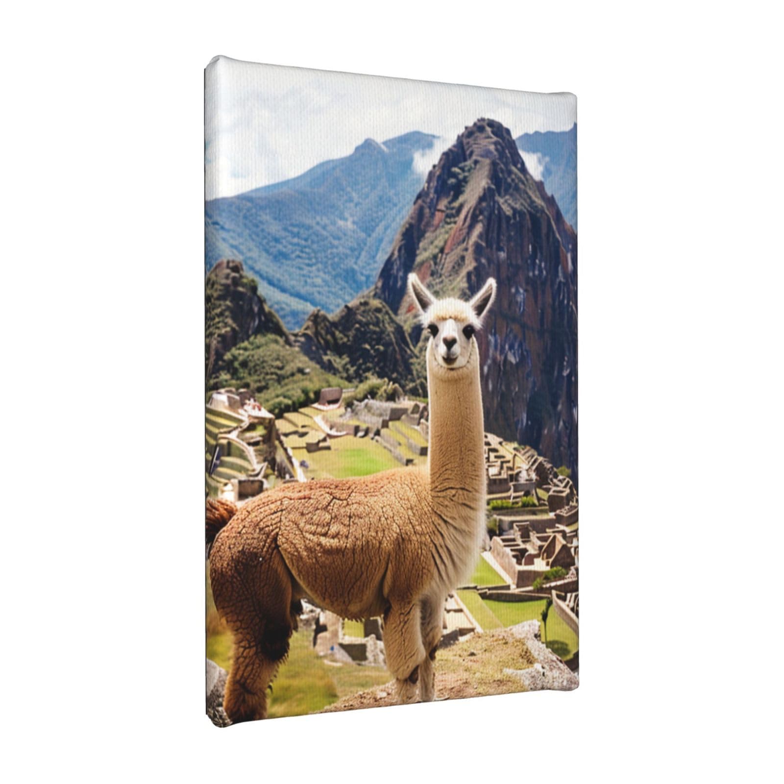YKLJG Sheep Printed Wall Art Canvas Painting 20x30 CM Wooden Framed Picture Painting Artwork Prints for Bedroom Kitchen Home Office Decor