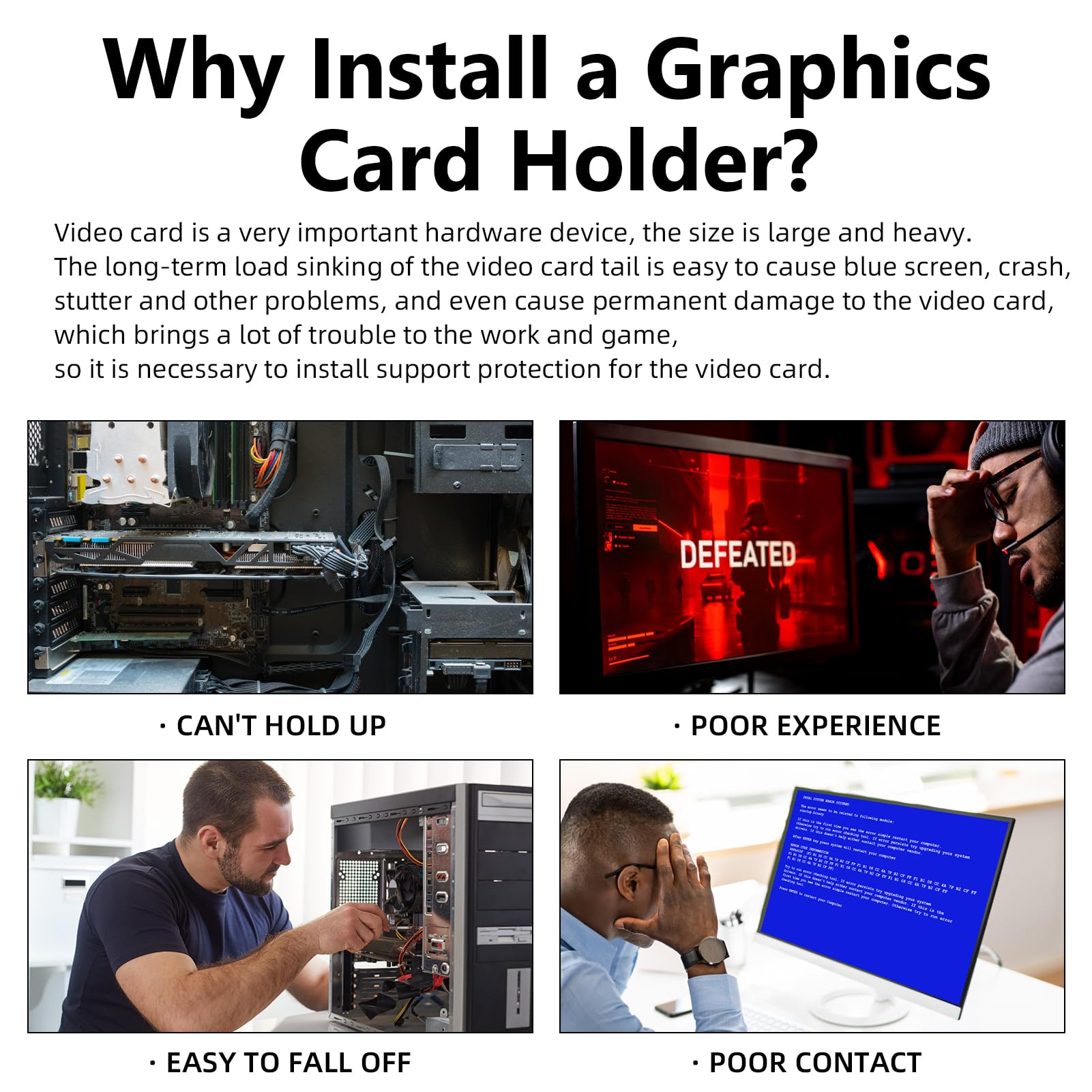 Ownkim Grafikkartenunterstützung: Stabilität und Haltbarkeit für GPU, Halterung für Videokarten, verstellbares Design, magnetisch und kratzfest, eloxiertes Luftfahrt-Aluminium