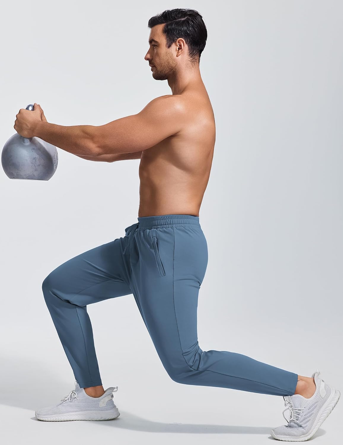 PINSPARK Mens Joggers with Zipper Pockets Lightweight Athletic Track Pants Quick Dry Workout Gym Sweatpants for Men - Image 6