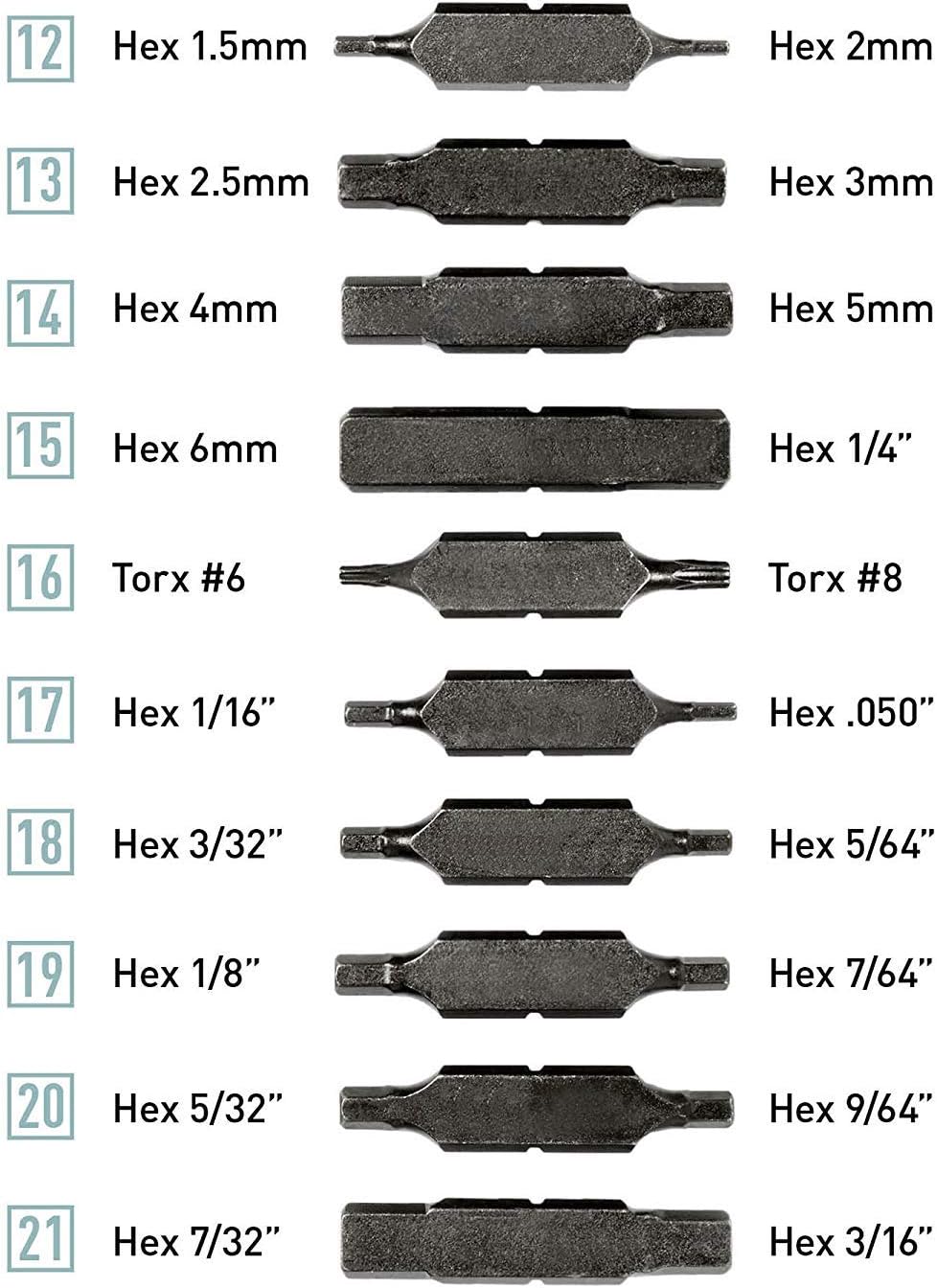 LEATHERMAN 42 Piece Bit Kit Set - 21 Double-Ended Screwdriver Bits + Leatherman Bit Driver Extender, Black - Add-on Accessory for Multitools