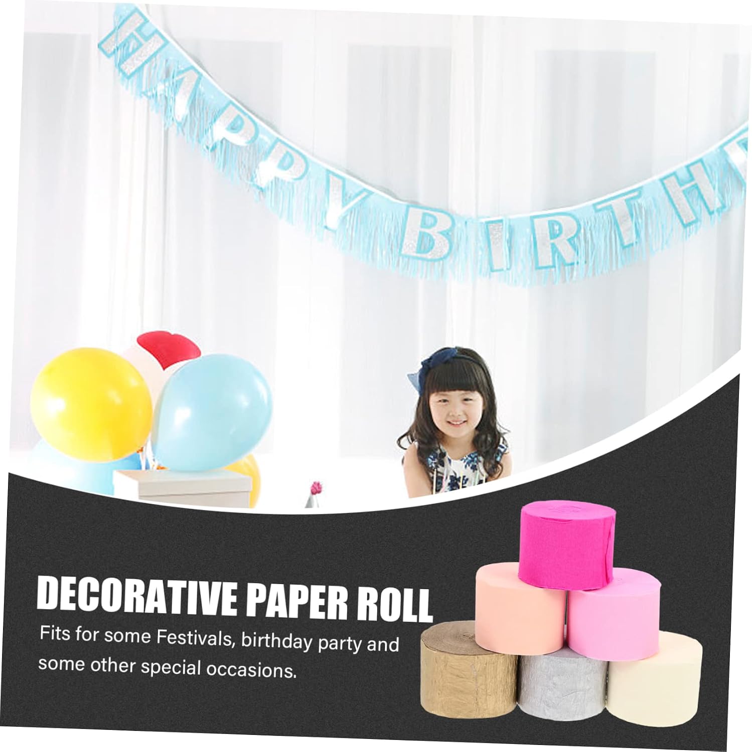 12rolls Crepe Paper Streamers for Parties Weddings Events Vibrant Decorative Paper Ribbon for Crafts Home Decor for Birthdays Festivals Celebrations