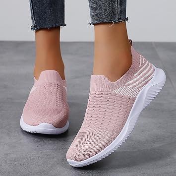 Womens Slip on Walking Shoes Comfort Lightweight Breathable Sock Shoe Mesh Casual Fashion Tennis Running Sneakers 9