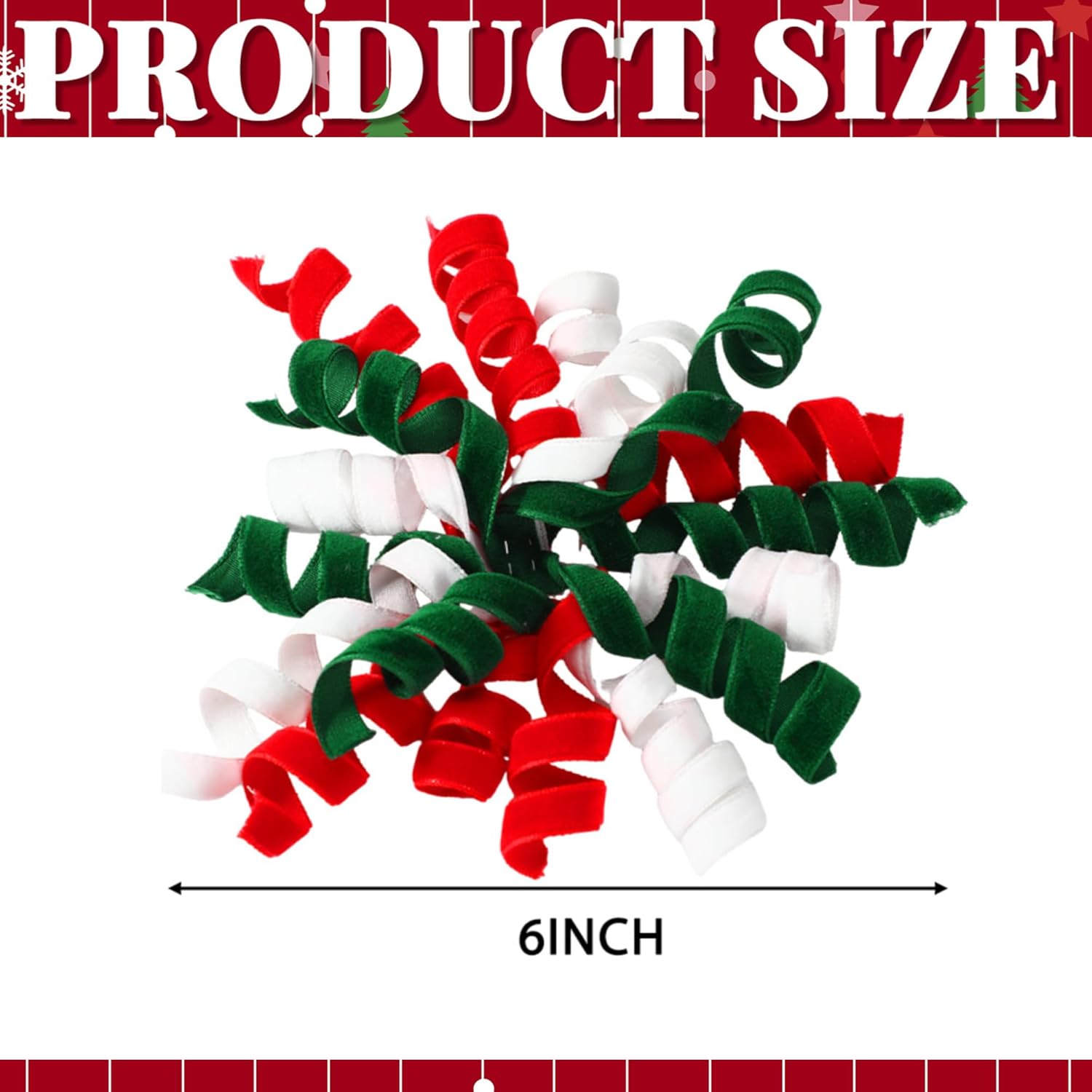 12 Pcs Christmas Curly Bows for Gift Wrapping 6 Inch Red Green and White Velvet Self Adhesive Gift Bows for Presents DIY Crafts Christmas Bridal Shower Wedding Party Favors Decorations - Image 2