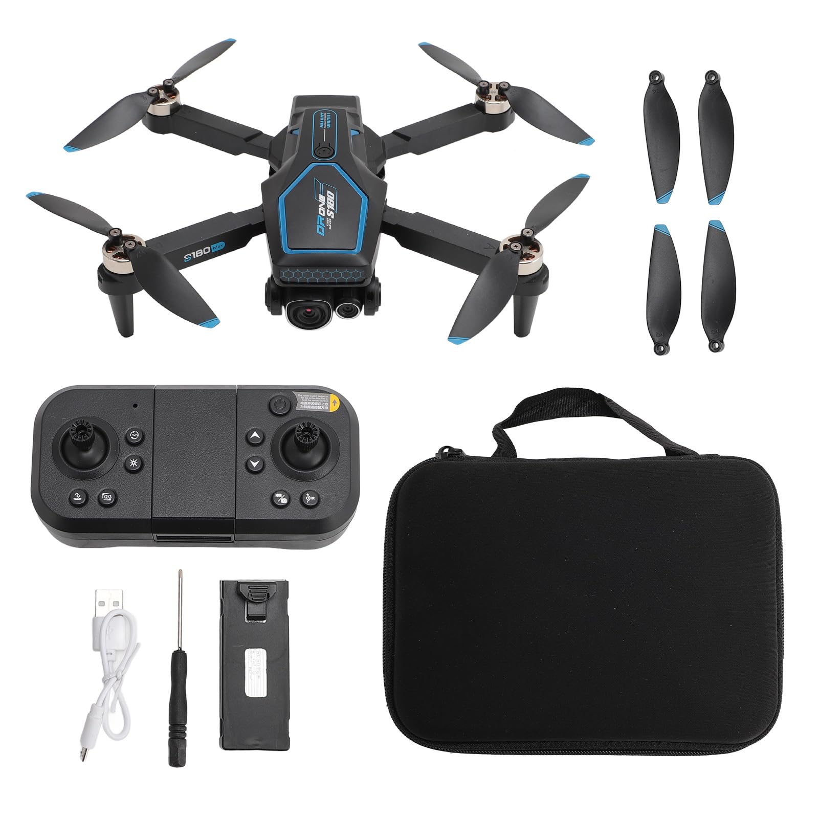 Drones RC para Adultos y Principiantes, Cámara Dual HD 8K Lente de 90 Grados Posicionamiento de Flujo óptico de 4 Lados Motor sin Escobillas Drones RC (Batería única)