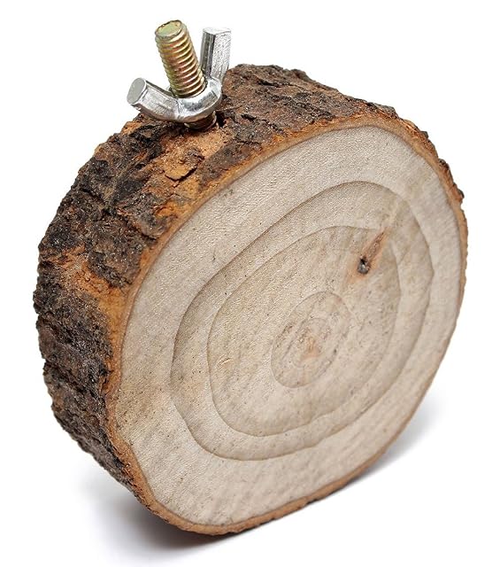 Foto 2 de 7 de BlueMoo Soporte redondo de madera para jaula de loro para pájaros Chinchilla Ardilla Pájaros en jaula…