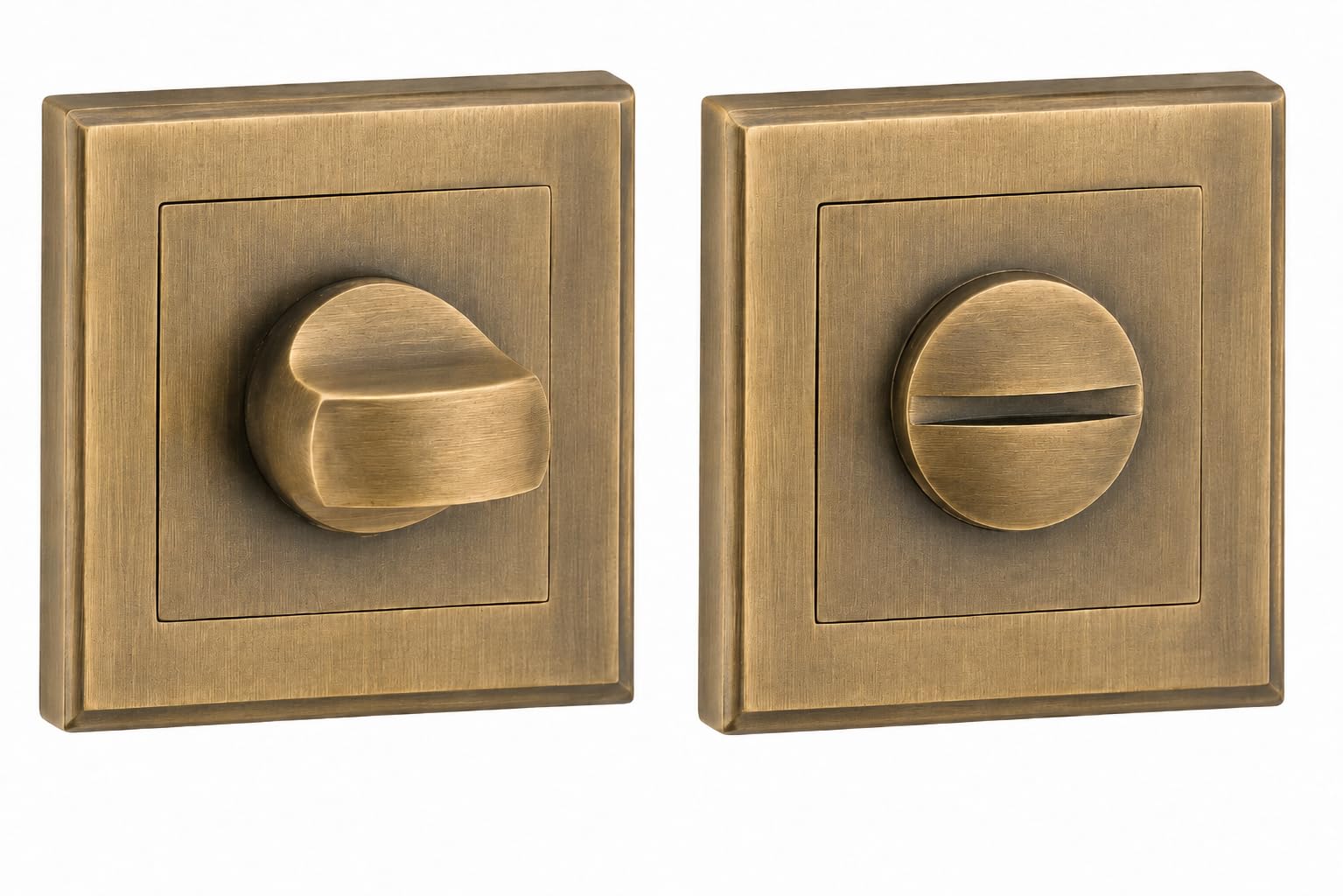 Hunta Antique Bronze Handlezone® Bathroom Toilet Door Thumbturn And Release Set, Square Rose Privacy Turn –
