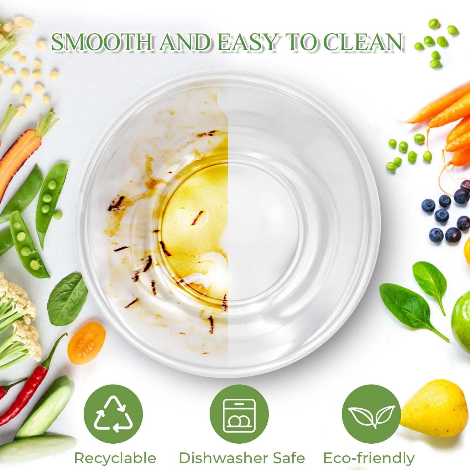 GEHE Glass Salad Bowl with Lid, 10.6Inch Large Trifle Bowl Glass Fruit Bowl, 4.7 Quart Large Capacity Serving Bowls for Salad, Pasta, Fruit, Dessert Display Cake, Microwave Safe - Image 7